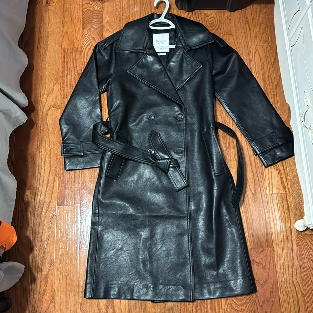 Brand new vegan leather trench coat
